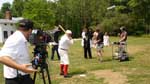 Filming a Theatrical Re-enactment of the 1869 Cincinnati Redlegs Baseball Game